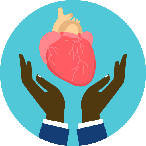 Icon of two hands surrounding a heart